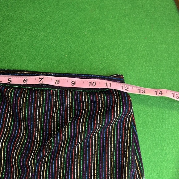 A3 DESIGN TWO PEICE METALLIC NYLON STRIPPED SKIRT AND CROP TOP SET SZ M - Picture 14 of 15